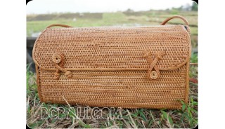 cosmetic handbag rattan handmade grass handwoven antique